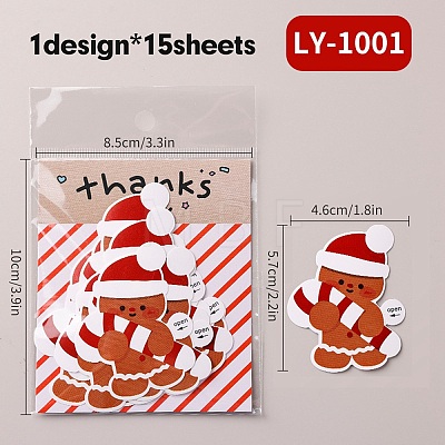 Christmas Theme Paper Self-Adhesive Stickers DIY-M070-10F-1