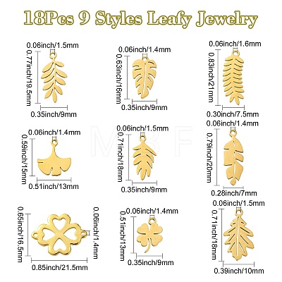 DIY Leafy Jewelry Making Finding Kit STAS-CJ0002-43-1