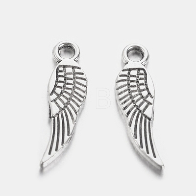 Tibetan Style Alloy Wing Charms TIBEP-3344-AS-NR-1