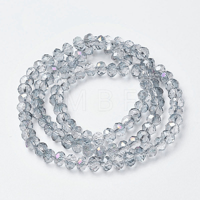 Electroplate Transparent Glass Beads Strands EGLA-A034-T4mm-F10-1