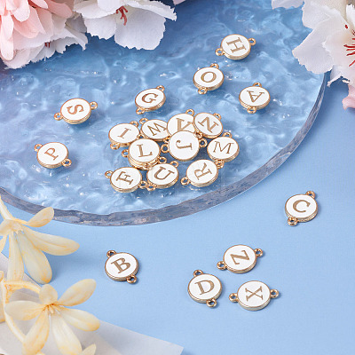 26Pcs Alloy Enamel Letter A~Z Connector Charms FIND-TAC0028-14A-1
