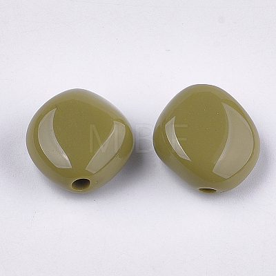 Opaque Acrylic Beads X-MACR-T025-02B-1