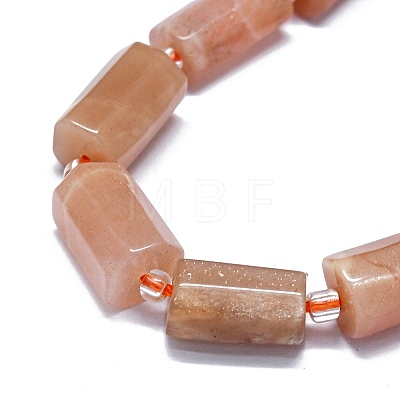 Natural Peach Moonstone Beads Strands G-O170-143-1