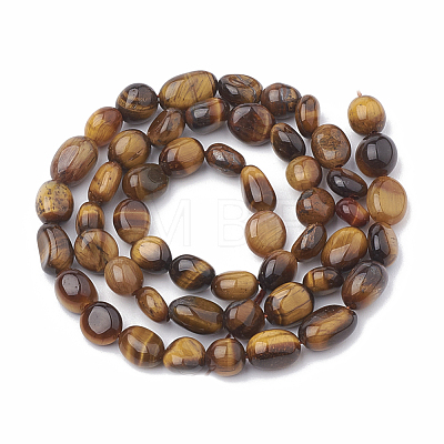 Natural Tiger Eye Beads Strands X-G-S331-6x8-001-1