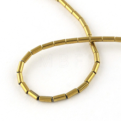 Column Electroplated Non-magnetic Synthetic Hematite Beads Strands G-R259-69D-1