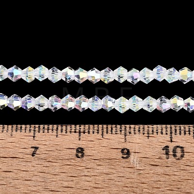 AB Color Plated Transparent Glass Beads Strands GLAA-G127-01-01H-1