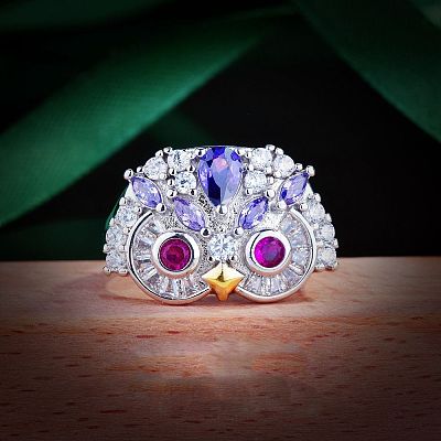 Brass Micro Pave Cubic Zirconia Cuff Rings FS-WG45AF6-01-1