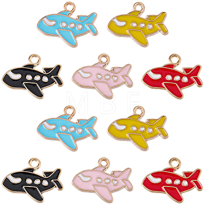 40Pcs 5 Colors Alloy Enamel Pendants ENAM-SC0008-19-1