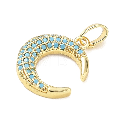 Brass Rhinestone Pendants RB-CBACCCF-01G-1