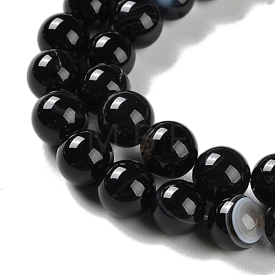 Natural Striped Agate/Banded Agate Beads Strands G-Z060-A01-B08-1