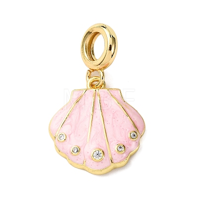 Brass Enamel European Dangle Charms KK-C119-05G-1