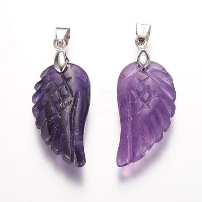 Natural Amethyst Pendants G-E339-02E-1