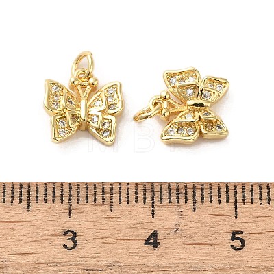 Rack Plating Brass Micro Pave Clear Cubic Zirconia Pendants KK-A206-06A-G-1