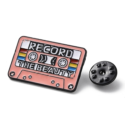 Cassette with Word Record The Beauty Enamel Pins JEWB-I023-01C-1