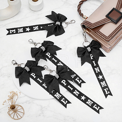 24Pcs Polyester & Rhinestone Keychains KEYC-TW0001-01-1