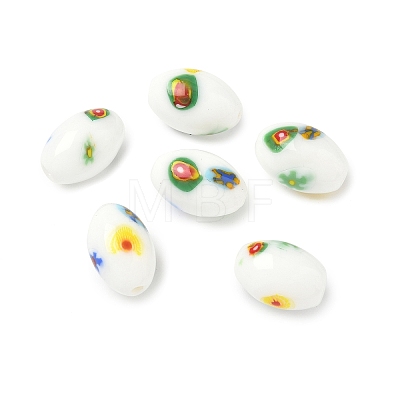 Handmade Millefiori Glass Beads LAMP-U004-02E-1