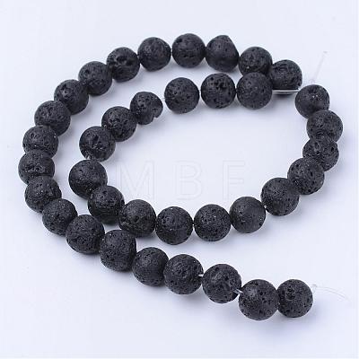 Natural Lava Rock Beads Strands G-Q462-4mm-24-1