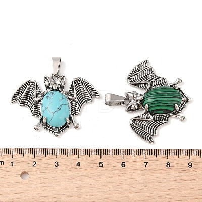 Synthetic Mixed Gemstone Pendants G-G871-02AS-B-1