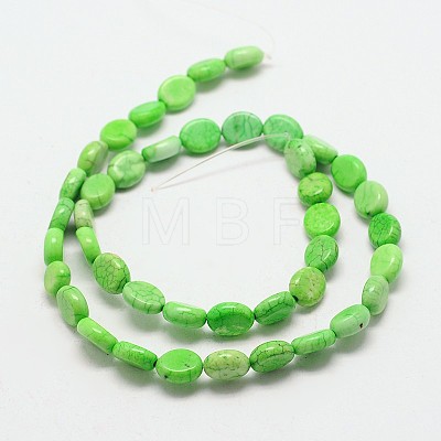 Dyed Synthetical Turquoise Oval Bead Strand G-P083-93-1