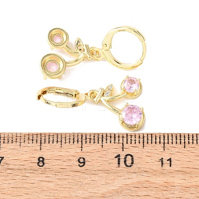 Cherry Brass Micro Pave Cubic Zirconia Leverback Earrings EJEW-K324-01G-1