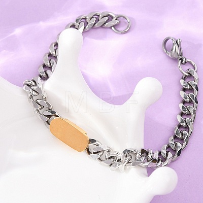 667 Stainless Steel Oval Link Bracelets BJEW-F529-11GP-1