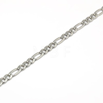 304 Stainless Steel Figaro Chain Necklace Making STAS-A028-N021P-1