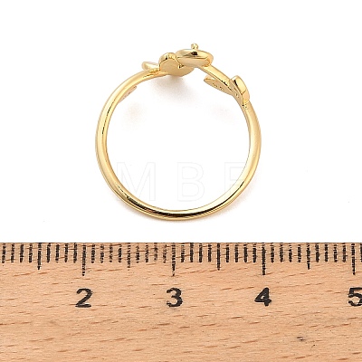 Butterfly Brass Micro Pave Cubic Zirconia Cup Peg Ring Settings for Half-drilled Beads KK-NH0009-02G-1