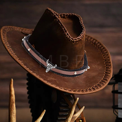 CRASPIRE 4Pcs 4 Styles Imitation Leather Southwestern Cowboy Hat Belt AJEW-CP0007-21-1