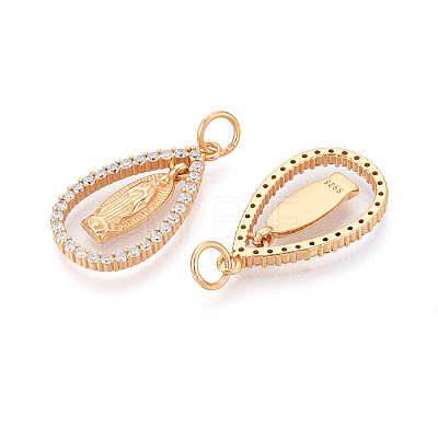 925 Sterling Silver Micro Pave Clear Cubic Zirconia Religion Pendants STER-N016-107G-1