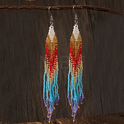 Handmade Glass Beaded Dangle Earrings VI8065-1