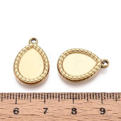 304 Stainless Steel Pendant Cabochon Settings STAS-T067-67G-1