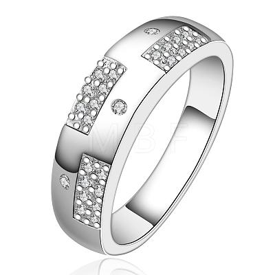 Simple Design Exquisite Brass Cubic Zirconia Finger Rings For Women RJEW-BB09070-8-1