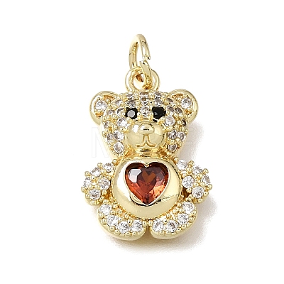Brass Micro Pave Colorful Cubic Zirconia Pendants CU-L001-18G-01-1