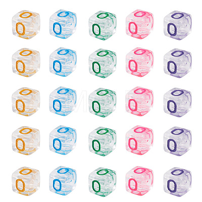 50Pcs Acrylic European Beads MACR-TADJ0001-13O-1