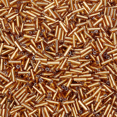 3000Pcs Silver Lined Glass Bugle Beads SEED-ME0001-29-1