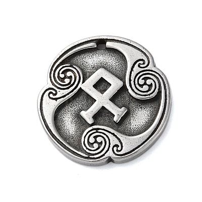 Rune Letters Alloy Pendants PALLOY-S193-01AS-22-1