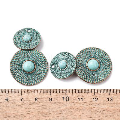 Alloy with Synthetic Turquoise Pendants FIND-B055-01A-1