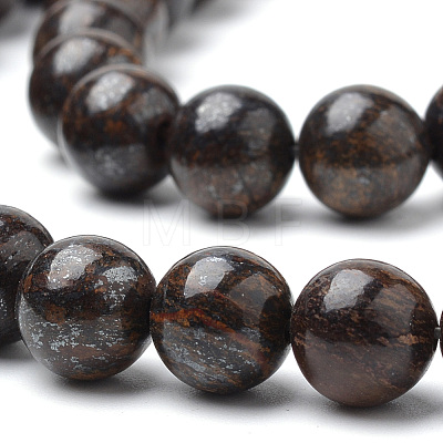 Natural Bronzite Beads Strands G-S272-01-6mm-1