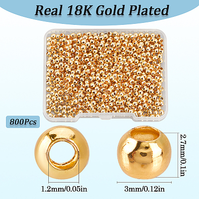 Rack Plating and PVD Vacuum Plating Brass Round Spacer Beads FIND-SP0002-24C-1
