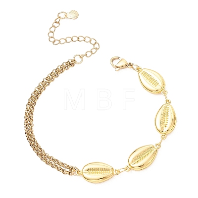 3Pcs 3 Styles Ocean Theme 304 Stainless Steel Link Chain Bracelets BJEW-JB13422-1