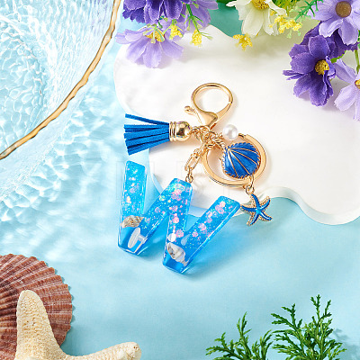Star Resin & Shell Keychains KEYC-TAC00087-01W-1