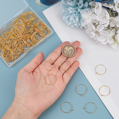 200Pcs Brass Wine Glass Charm Rings KK-SP0001-31A-G-1