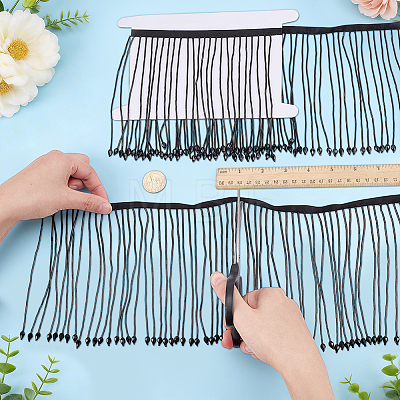 1 Yard Glass Beaded Tassel Ribbon DIY-FG0010-38A-1