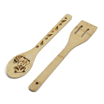 6Pcs 6 Styles Bamboo Spoons & Knifes & Forks WD-XCP0001-01-1