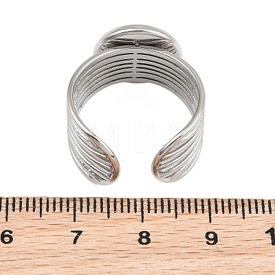304 Stainless Steel Cuff Ring Components SA-CBA82C8-03C-P-1
