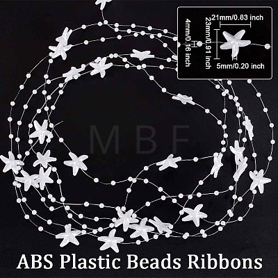 ABS Plastic Beads Ribbons OCOR-WH0066-81A-1
