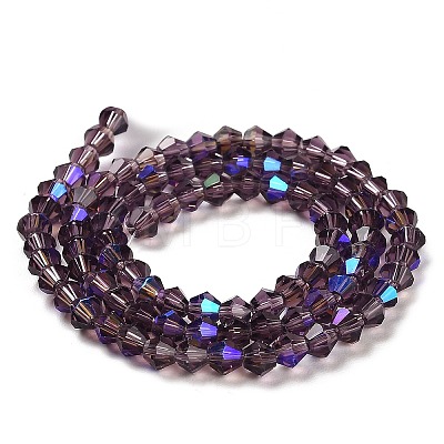 Transparent Electroplate Glass Beads Strands GLAA-F029-3mm-D04-1