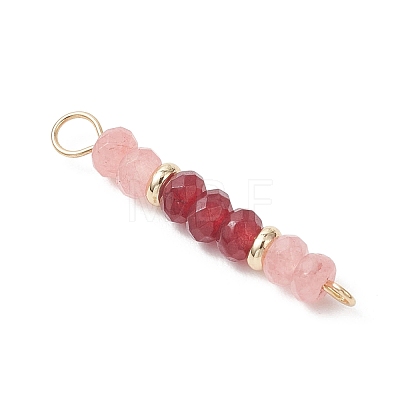 Dyed Natural Malaysia Jade Faceted Rondelle Beaded Connector Links PALLOY-JF05060-1