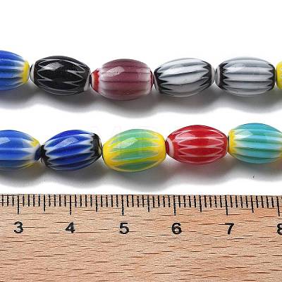 Handmade Millefiori Lampwork Beads Strands LAMP-F035-12-1