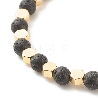 Cross Cubic Zirconia Beads Stretch Bracelet BJEW-JB07198-1